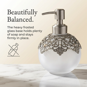 LB24631 Isolde Essence modern decorative bathroom soap dispenser, 12 oz lotion dispenser with ceramic finish and elegant design