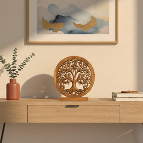 Mauk Tree of Life Wooden Sculpture – Hand-Carved Decorative Art | Decozen Luxe, Gift for Mom