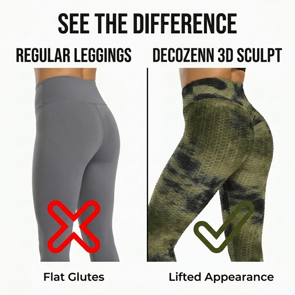 Yogazen Women's High-Waist Capri Leggings – Tummy-Control Yoga Pants (Camo & Brights)