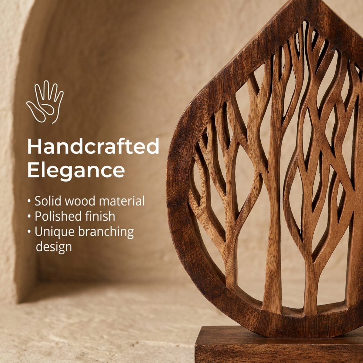 Handmade wooden fortune tree sculpture, artistic decorative wooden décor for home, by PAT006.