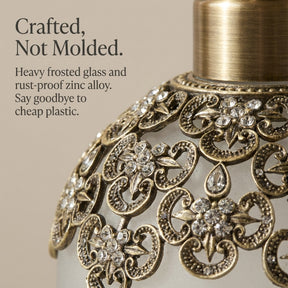 LB 24533 Colette Charm modern decorative bathroom lotion dispenser with a handmade soap pump, stylish gift for mom.