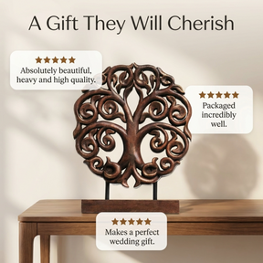 Berton Tree of Life Wooden Sculpture(Medium) – Handmade Decorative Art | Decozen Luxe, Gift for Mom
