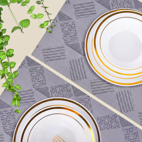 Set of four PVC placemats for dining table, durable and easy to clean, from brand 81701, featuring a sleek, protective surface.