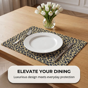 Set of 4 and 6 PVC placemats from 618EVA-6-8-4, featuring colorful, textured surface for dining table protection.