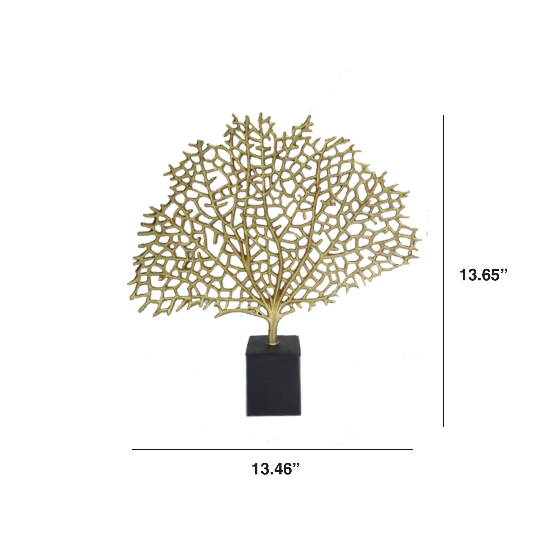 a decorative piece of a plant or tree, possibly a coral or a similar structure, displayed on a black base.