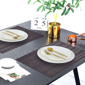 Set of four PVC placemats for dining table by 81811, with colorful, durable surface for protecting and decorating your table.