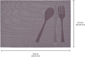 Decozen Placemats - Table Protector for Kitchen Decor Scratch Heat Resistant Placemats Washable Wipeable Indoor Outdoor Home Decor Table Place Mats Vinyl PVC 18x12 Inches - Light Brown