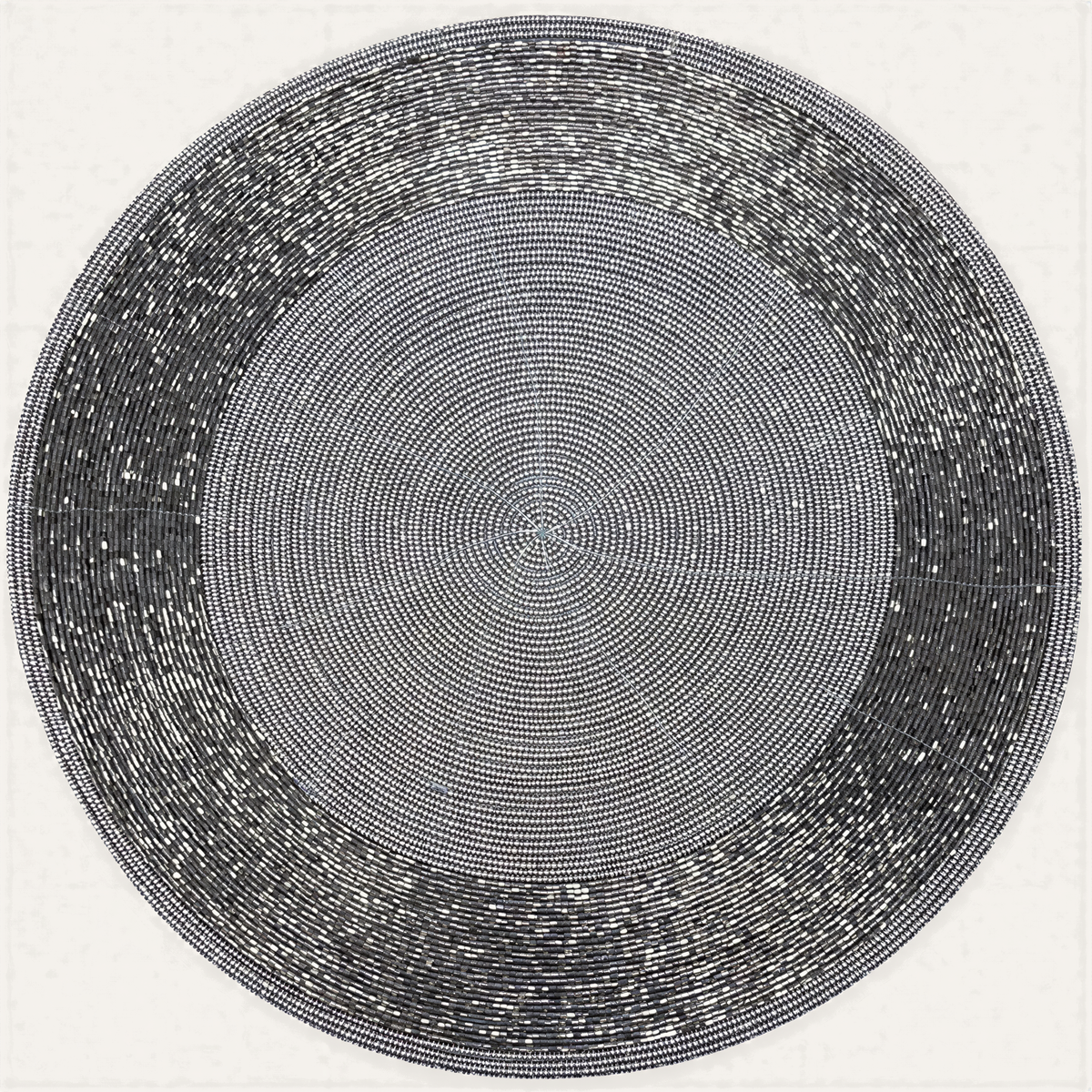 Set of four BD 036 037 beaded placemats featuring intricate beadwork, perfect for adding elegance to dining tables.