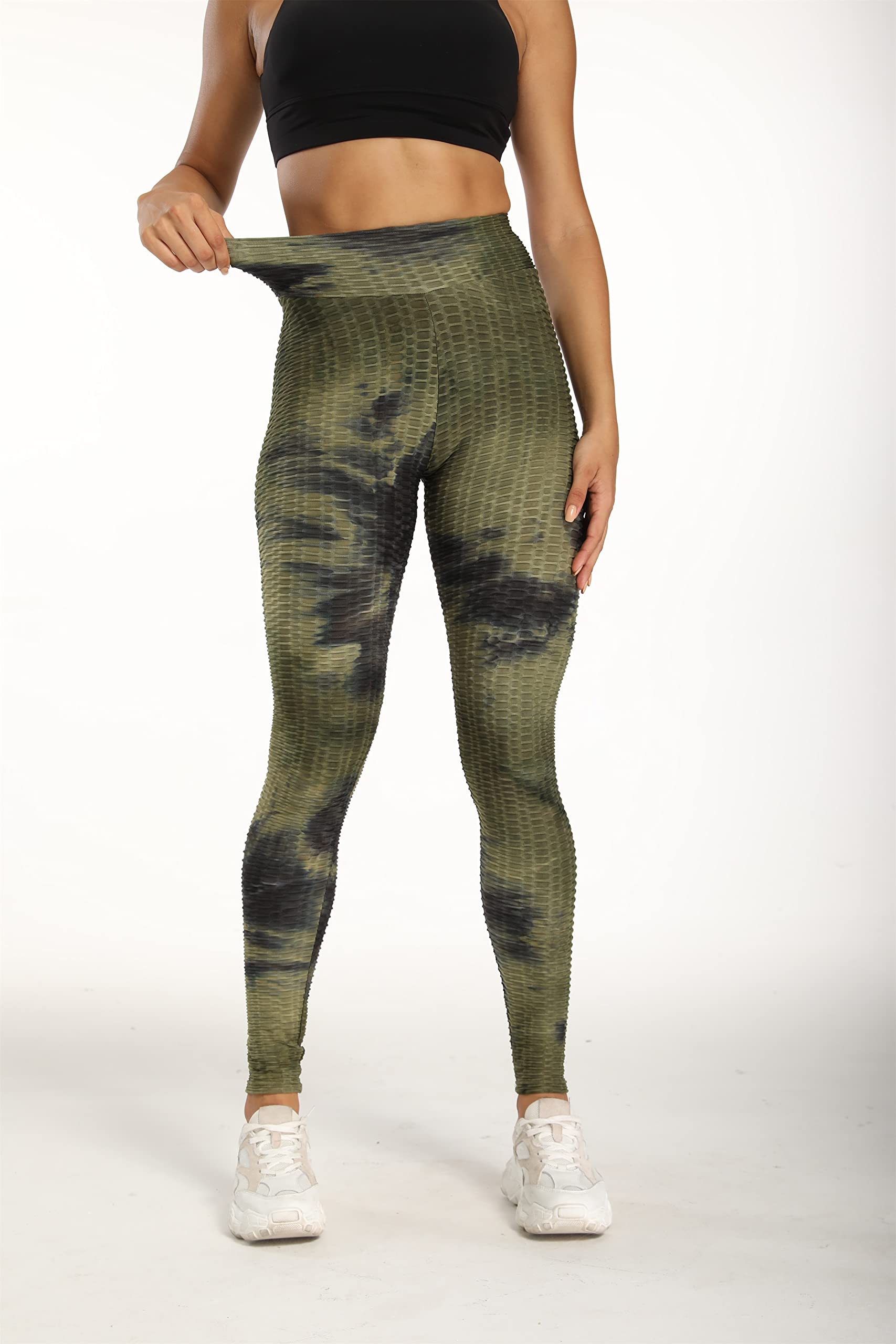Yogazen Women's High-Waist Printed Capri Leggings – Camouflage