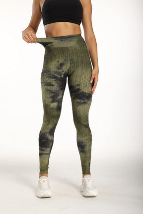 Yogazen Women's High-Waist Printed Capri Leggings – Camouflage