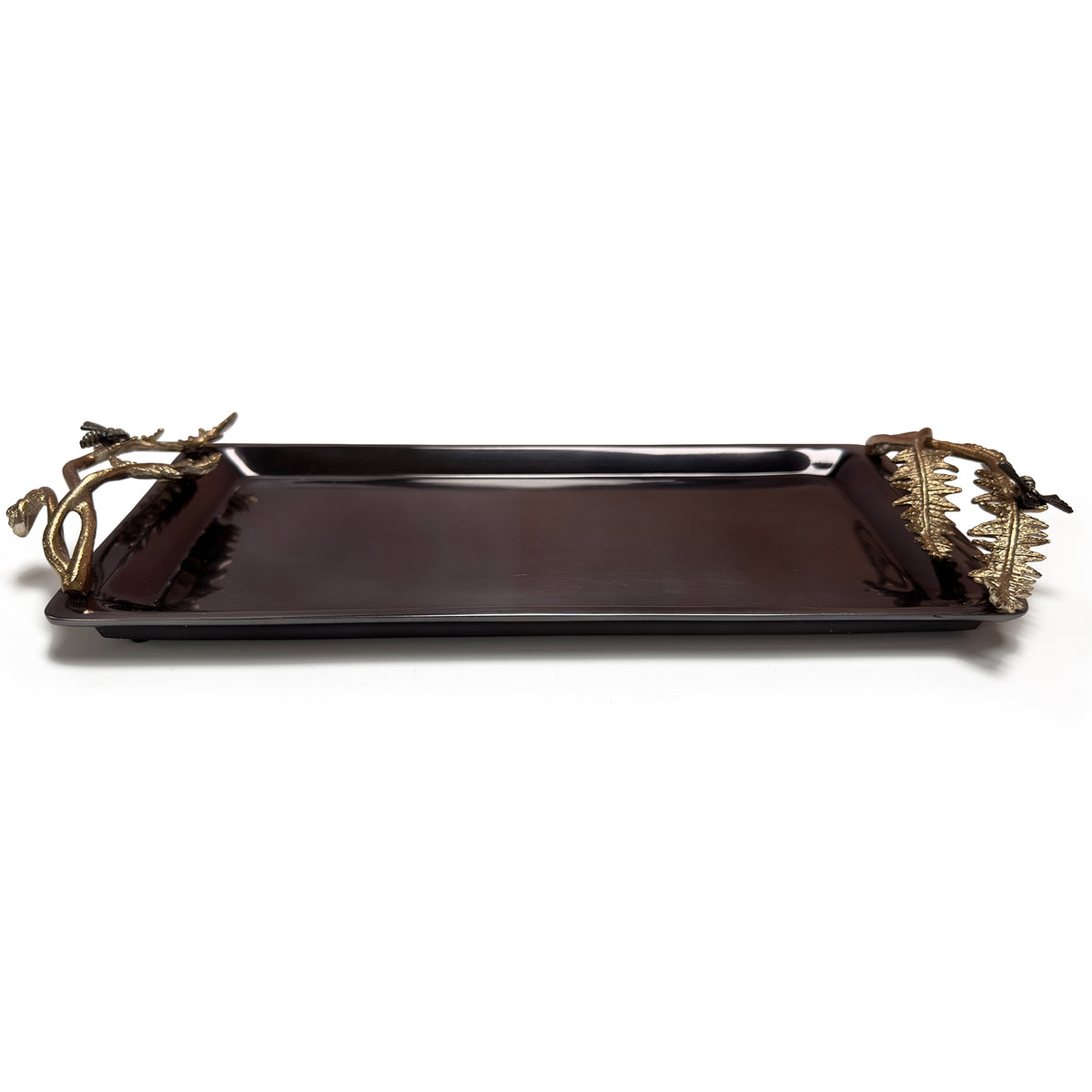 Elegant Fern Collection vanity tray from 719002, decorative bath décor with intricate fern leaf design and polished surface.