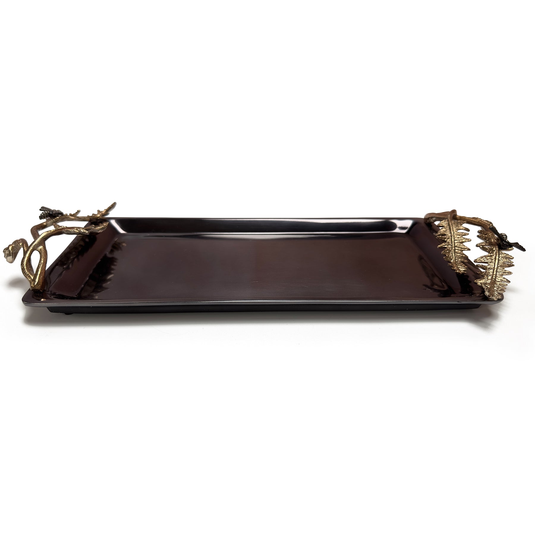 Elegant Fern Collection vanity tray from 719002, decorative bath décor with intricate fern leaf design and polished surface.