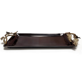 Elegant Fern Collection vanity tray from 719002, decorative bath décor with intricate fern leaf design and polished surface.