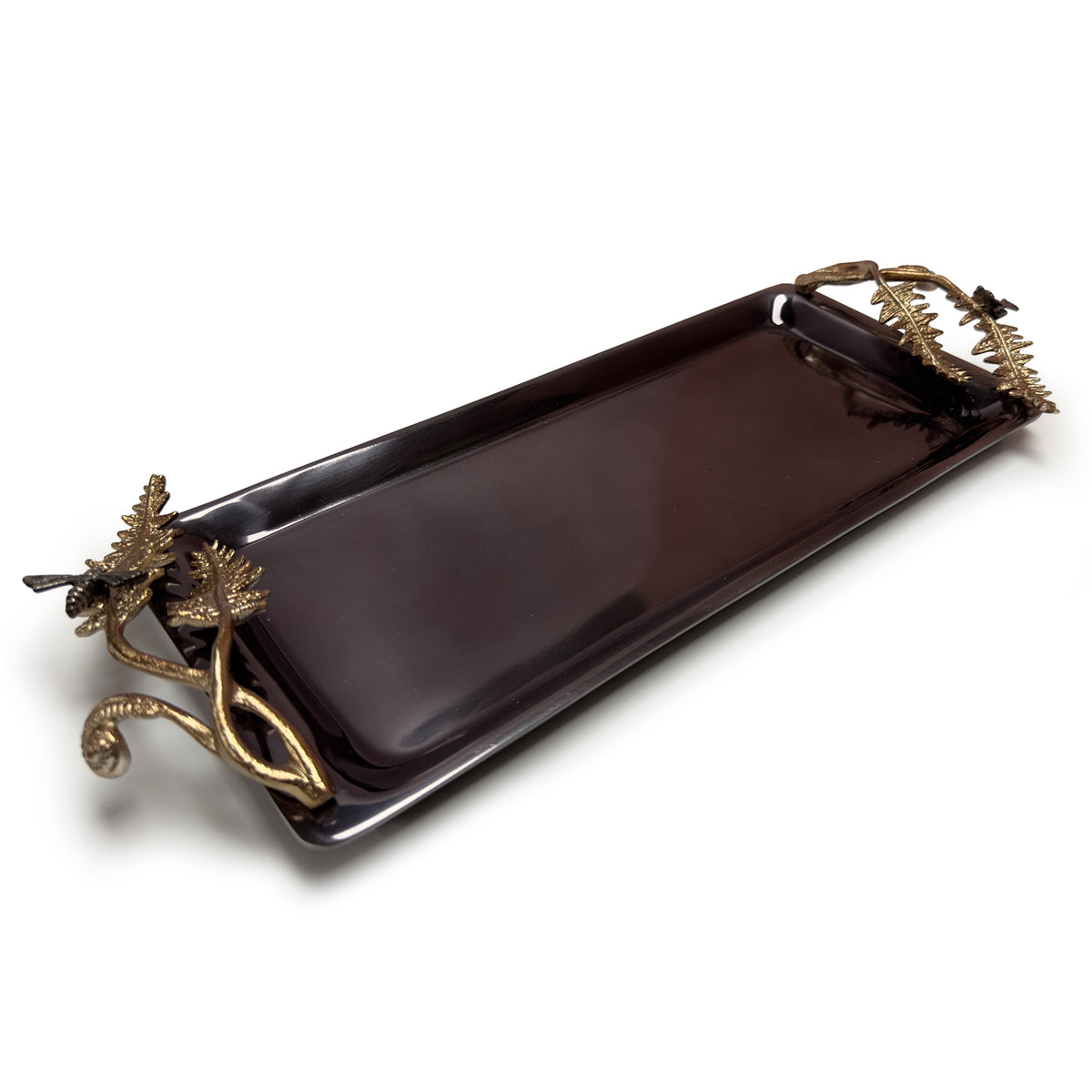 The Fern Collection vanity tray, a stylish bath decor piece with lush fern design, made by 719002.