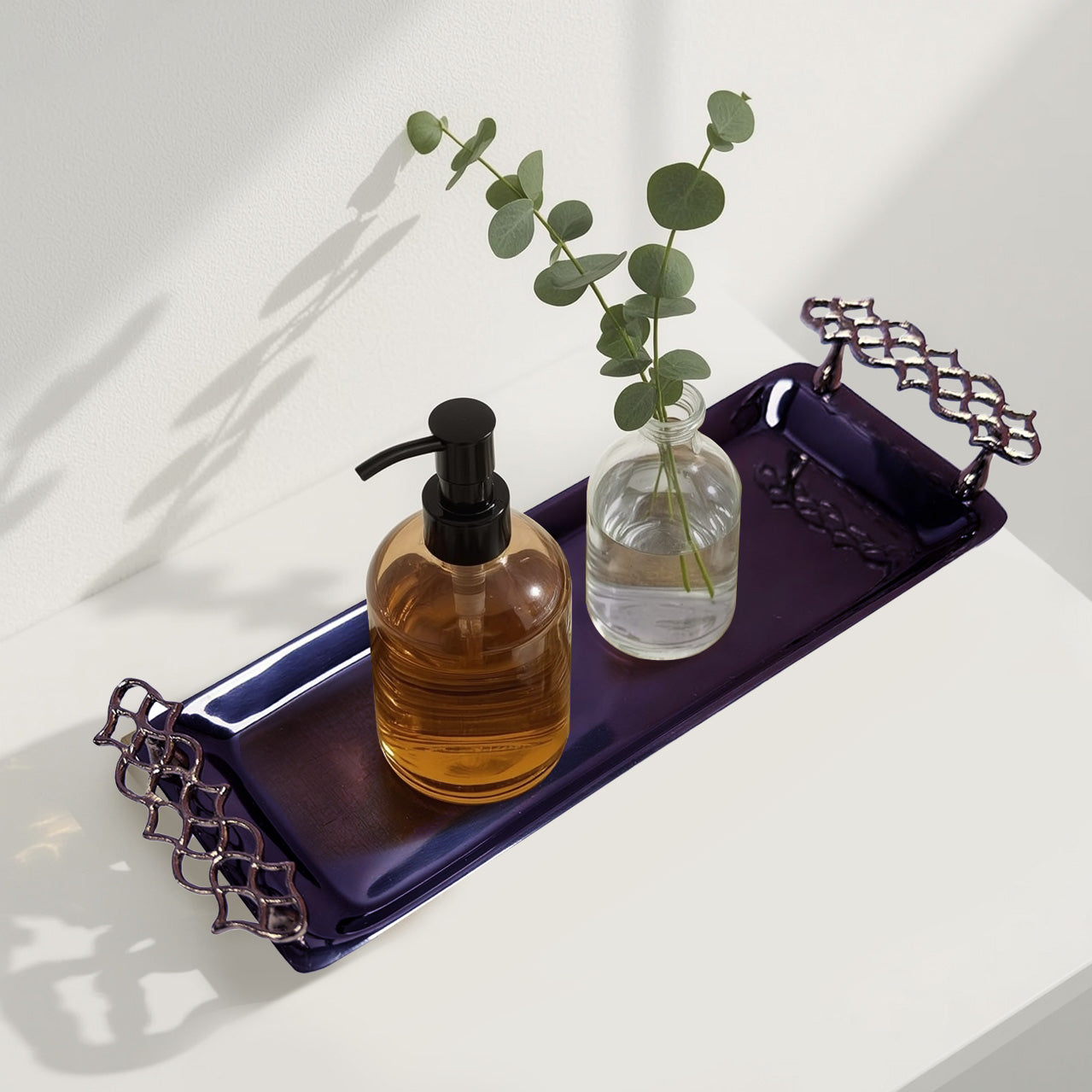 Elegant Haven – Modern Decorative Counter Accent Handmade Bathroom Vanity Tray - Decozen