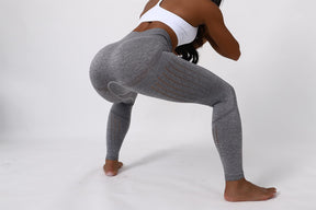 Yogazen Women's High-Waist Seamless Leggings – Light Gray