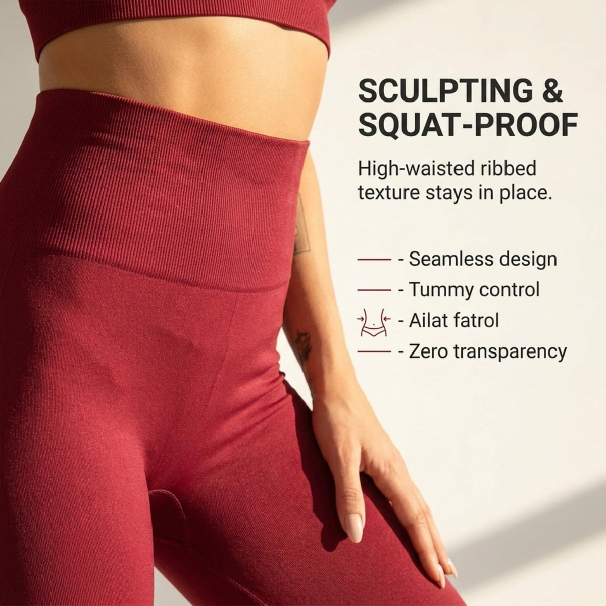 Decozen Seamless 2-Piece Workout Set - Red