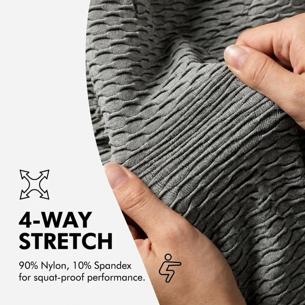 Yogazen Textured Scrunch Leggings - Gray Black