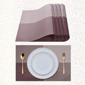 Decozen Placemats - Table Protector for Kitchen Decor Scratch Heat Resistant Placemats Washable Wipeable Indoor Outdoor Home Decor Table Place Mats Vinyl PVC 18x12 Inches - Brown