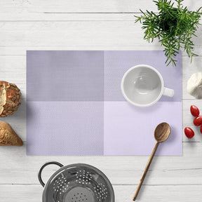Decozen Placemats - Table Protector for Kitchen Decor Scratch Heat Resistant Placemats Washable Wipeable Indoor Outdoor Home Decor Table Place Mats Vinyl PVC 18x12 Inches - White Gray