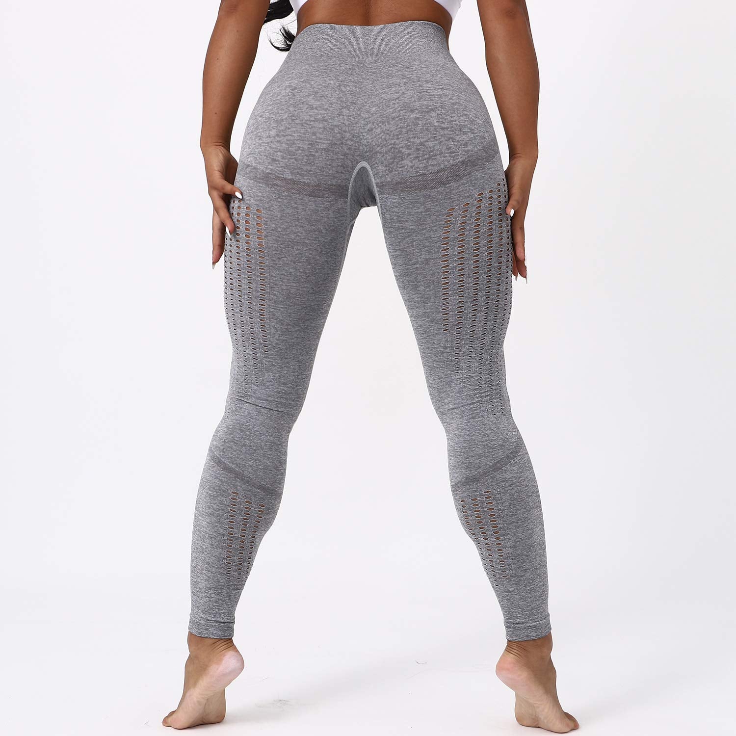 Yogazen Women's High-Waist Seamless Leggings – Light Gray