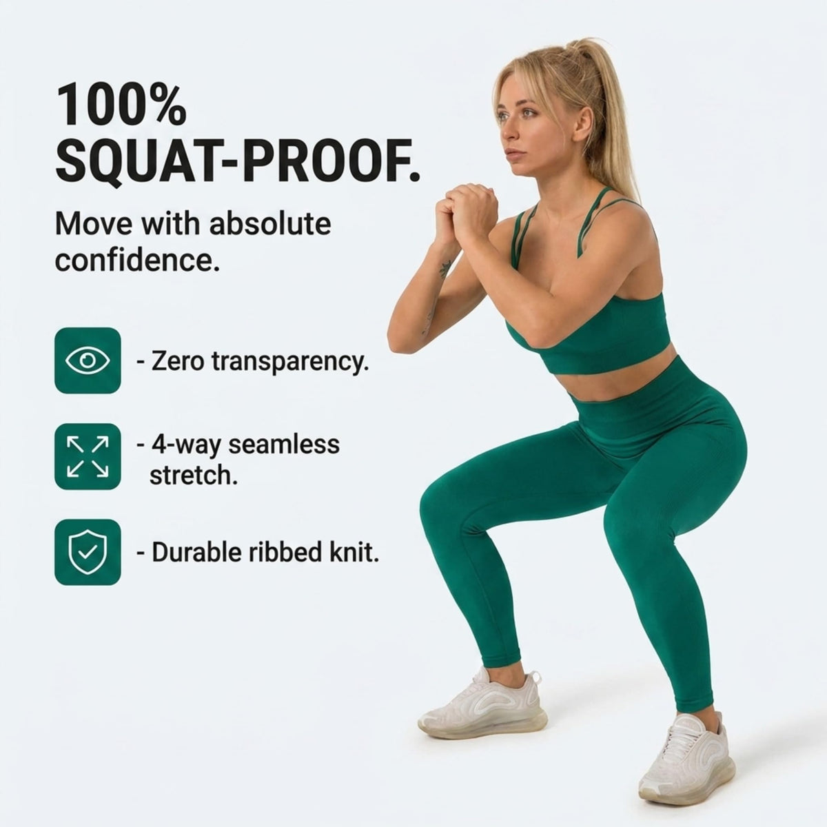 Yogazen Women's Seamless 2-Piece Workout Set – Green