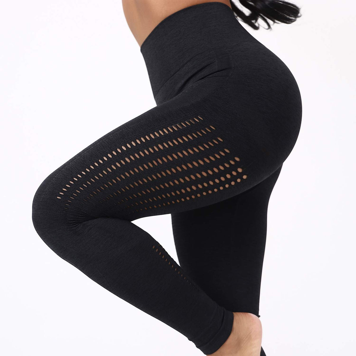 Yogazen Women's High-Waist Seamless Leggings – Black