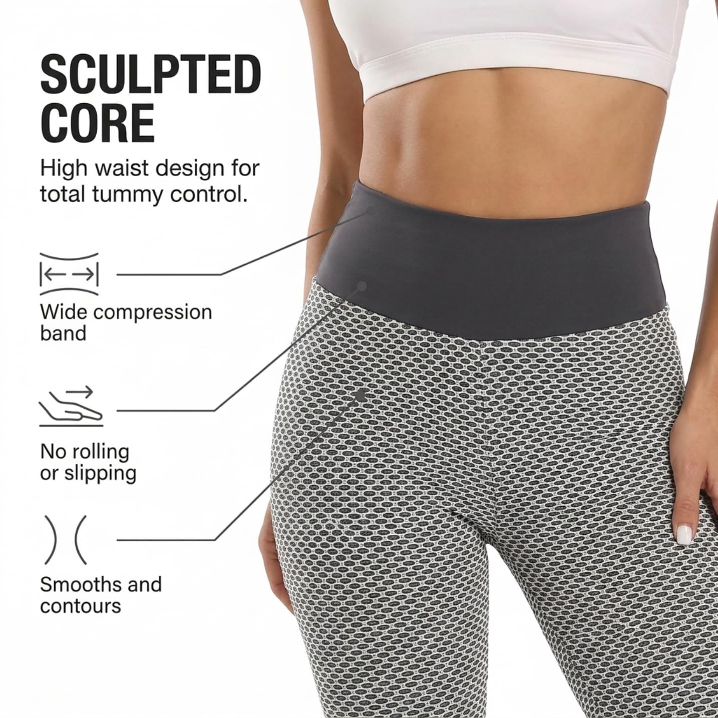 Yogazen Women's High-Waist Capri Leggings – Gray