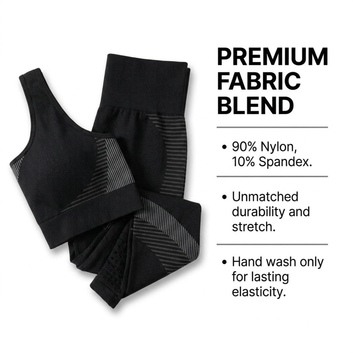 Yogazen Crop Tank Workout Set - Black