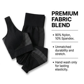 Yogazen Crop Tank Workout Set - Black