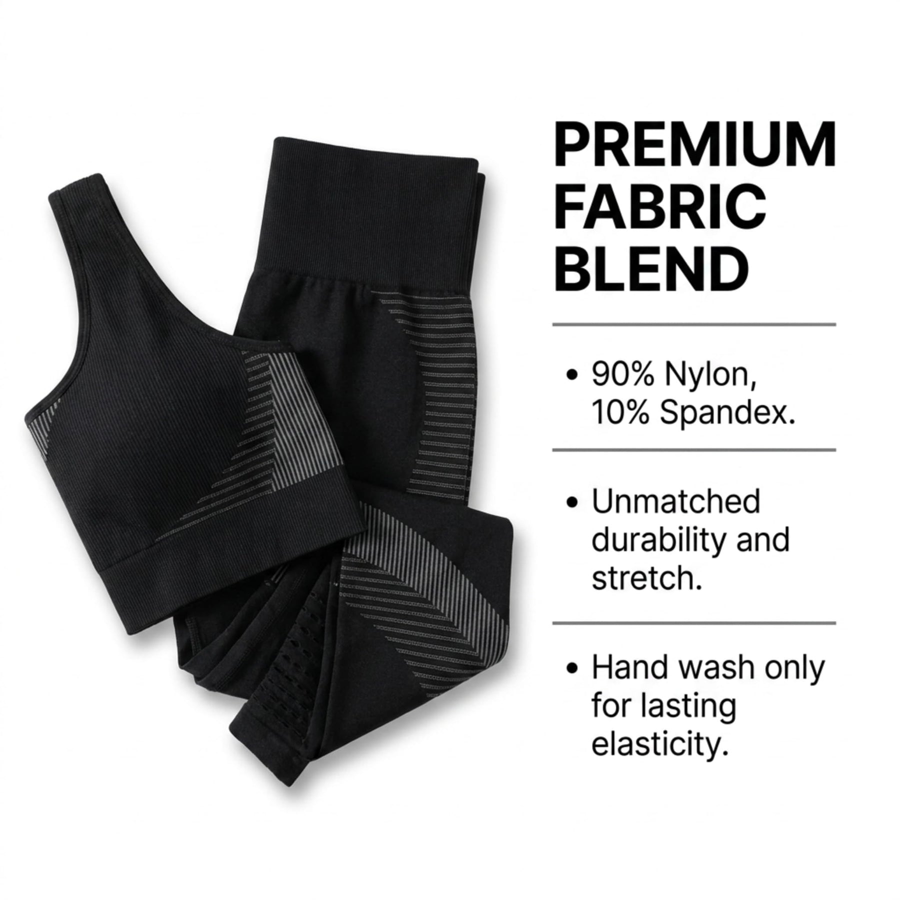 Decozen 2-Piece Crop Tank Workout Set - Black