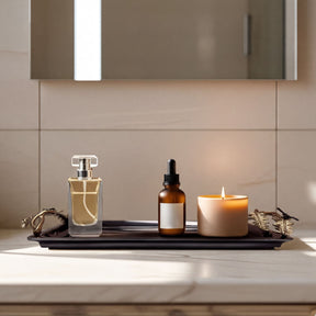 Fern Collection vanity tray for bath decor, featuring a stylish and functional design with fern-inspired accents.