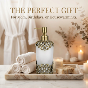 Modern handmade soap dispenser from Amara Bliss, 9 oz lotion dispenser with sleek design for bathroom decor.