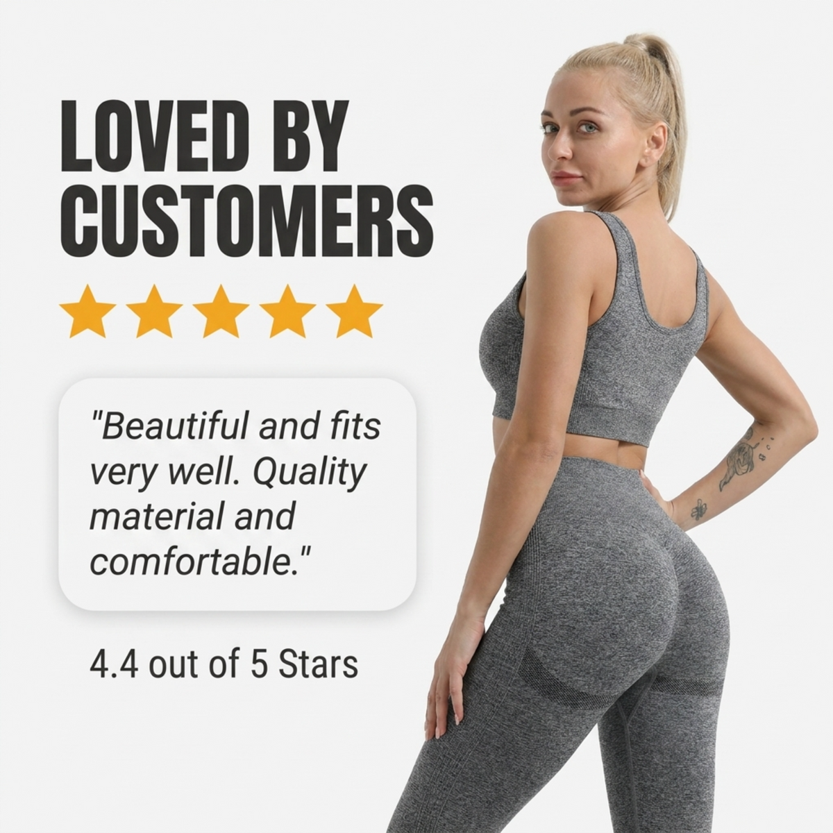 Yogazen Women's Seamless 2-Piece Workout Set – Sports Bra & High-Waist Leggings