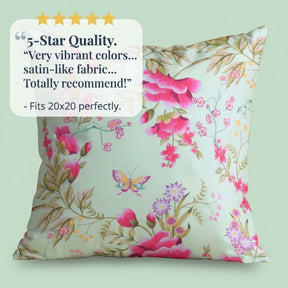 Floral printed throw pillow cover on a 20x20 inch pillow, featuring vibrant flower patterns, by CC-9701-A-4.