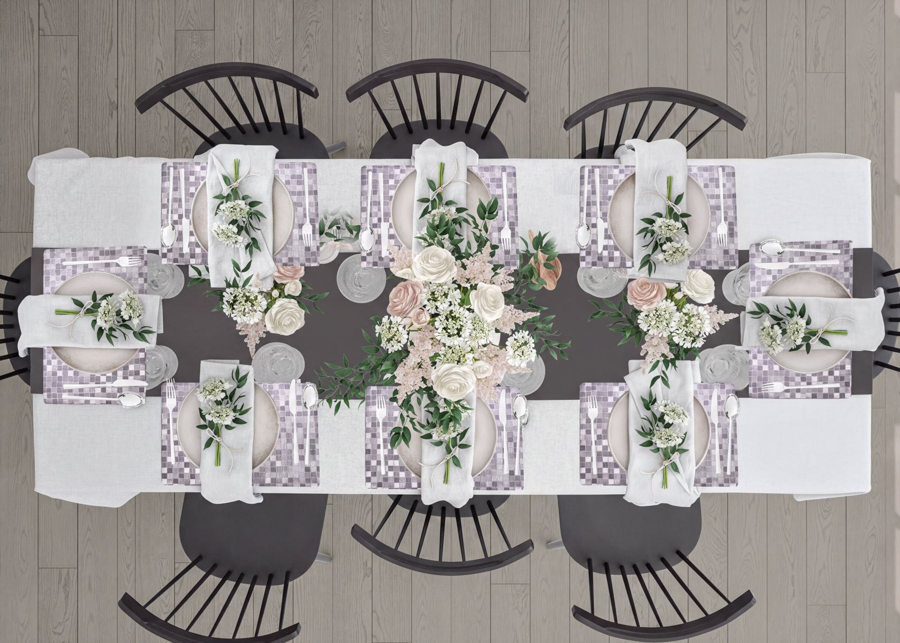 Set of 8 woven PVC placemats, durable and stylish, perfect for dining table decor and everyday use.