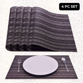 Set of four PVC placemats for dining tables, durable and easy to clean, by brand 81811.