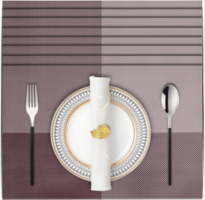 Set of four 22240 PVC Louvre placemats, heat-resistant table protectors with stylish kitchen decor design.