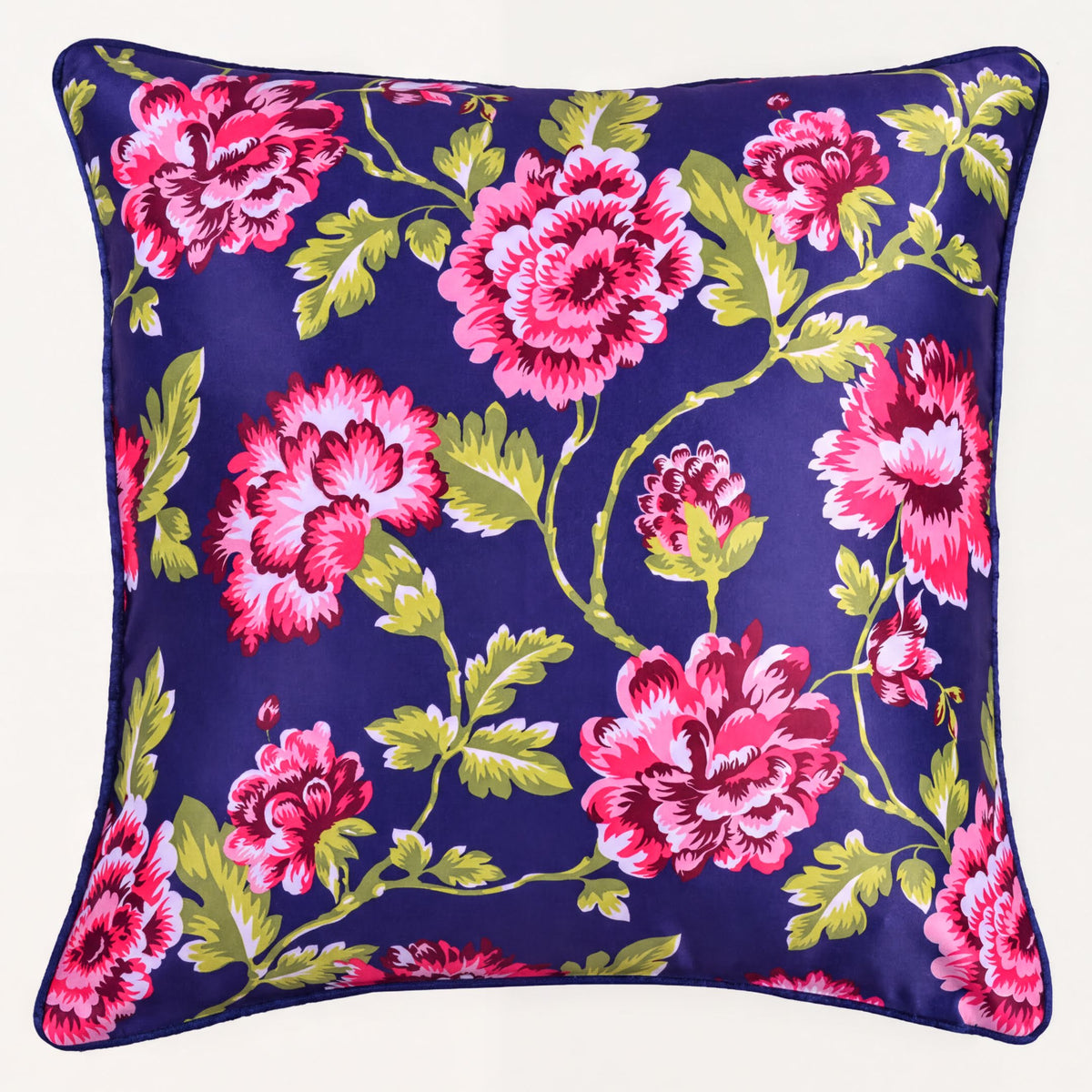 Floral printed throw pillow cover in 20x20 inches, made by CC-9691-A-4, showcasing vibrant floral design on fabric.