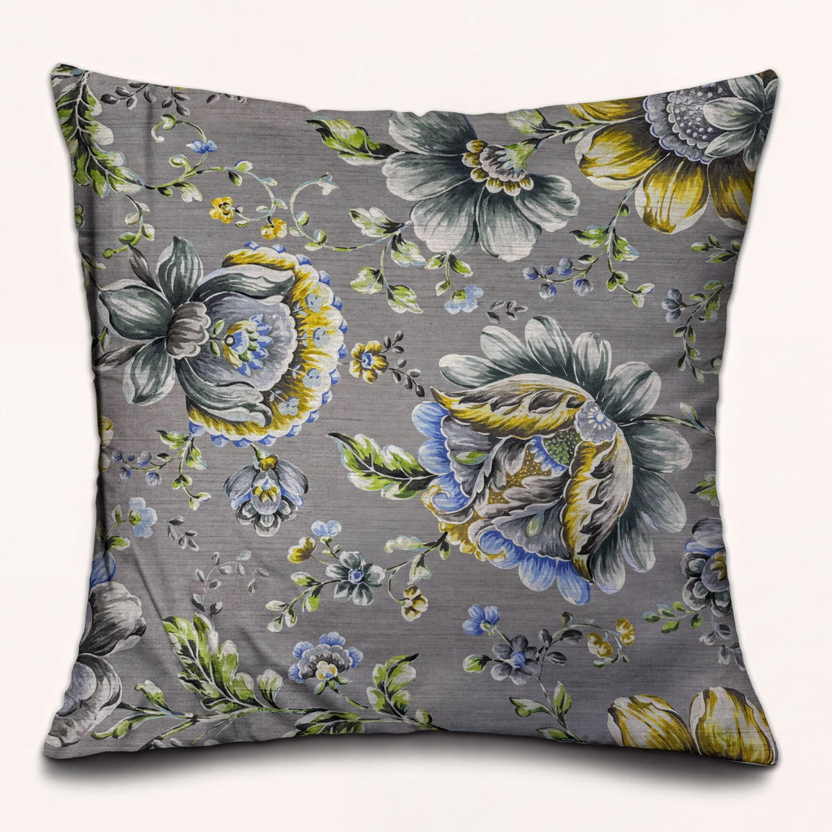 Floral printed throw pillow cover in 20x20 inches with colorful flower design, made by CC-9698-A-4.