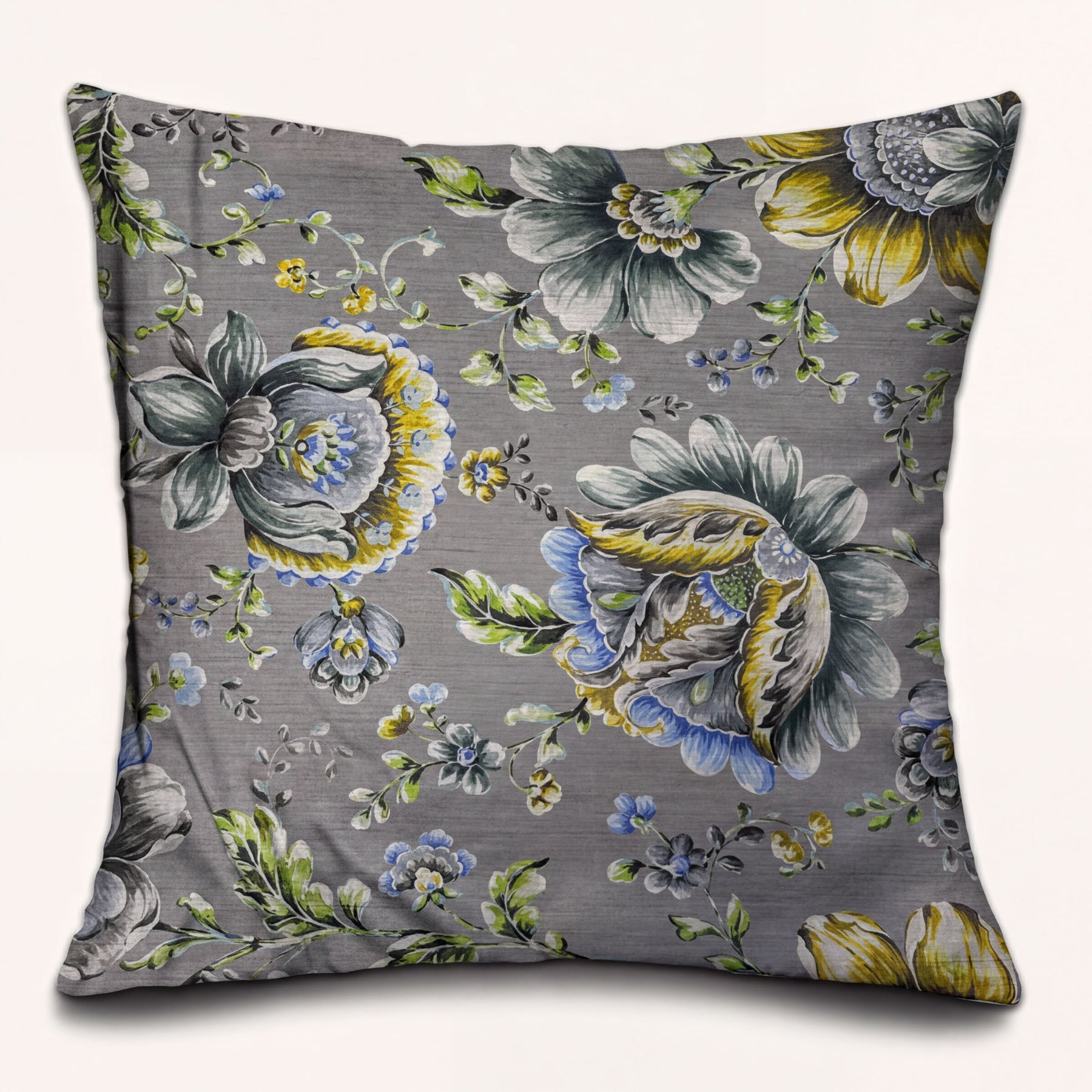 Floral printed throw pillow cover in 20x20 inches with colorful flower design, made by CC-9698-A-4.