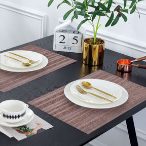 Set of four PVC placemats for dining table by 81810, featuring durable, stylish surface for meal settings.