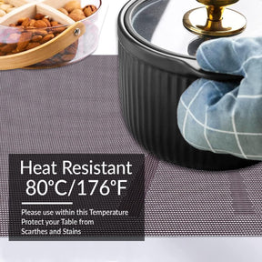 Devonshire Light Brown Placemats - Table Protector for Kitchen Decor Washable - Decozen