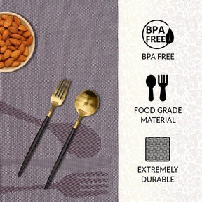 Devonshire Light Brown Placemats - Table Protector for Kitchen Decor Washable - Decozen