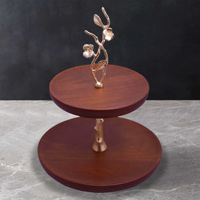 2 Tier Wood Cake Stand