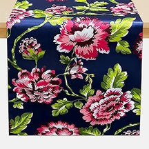 Decozen Table Runner - Japanese Print Floral Design Perfect for Kitchen Dining Room Home Decor Console Table Farmhouse