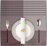 Decozen Placemats - Table Protector for Kitchen Decor Scratch Heat Resistant Placemats Washable Wipeable Indoor Outdoor Home Decor Table Place Mats Vinyl PVC 18x12 Inches - Brown