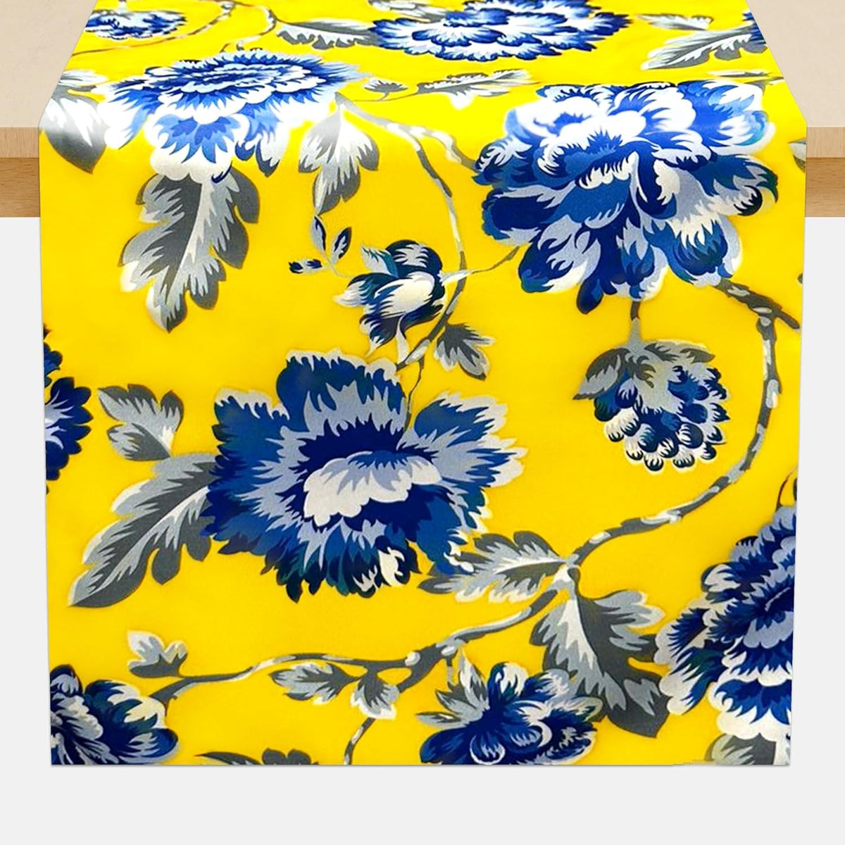 Decozen Table Runner - Japanese Print Floral Design Perfect for Kitchen Dining Room Home Decor Console Table Farmhouse