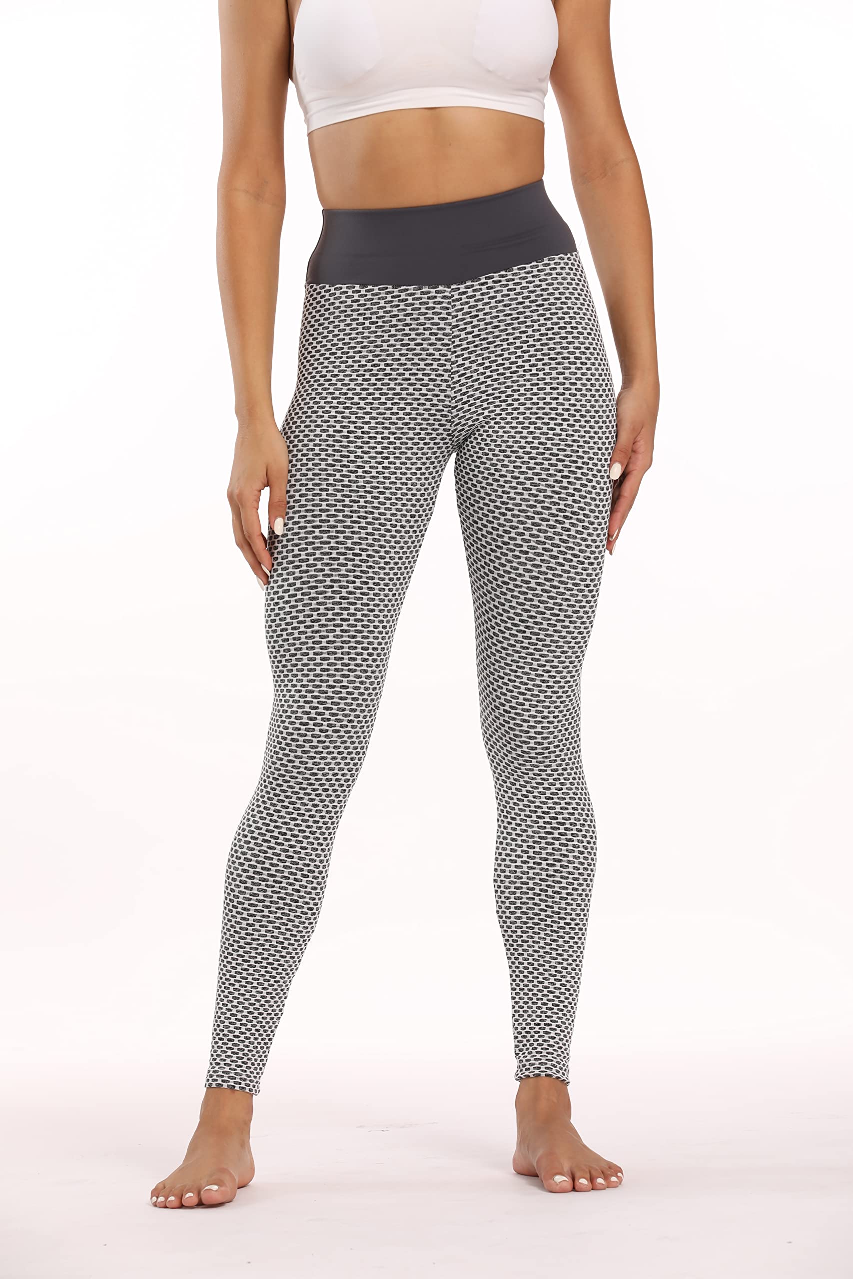 Yogazen Women's High-Waist Capri Leggings – Gray