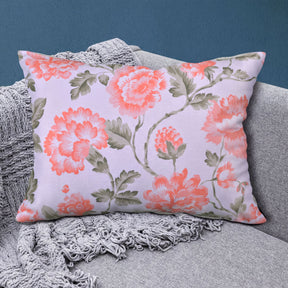Floral printed throw pillow cover by CC-9692-4, 14 x 20 inches, featuring vibrant floral design on fabric for home decor.